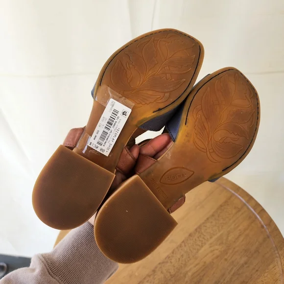 Born Women's Leather Blue Sandals - Picture 10 of 13